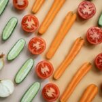 fresh sliced vegetables flat lay for anti-inflammatory diet