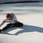 person doing hip flexor stretch exercise