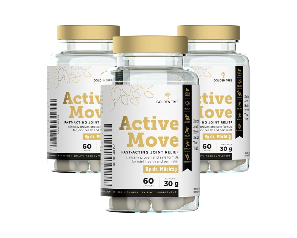 Golden Tree Active Move 3-pack bundle joint supplement capsules for 90-day joint health course