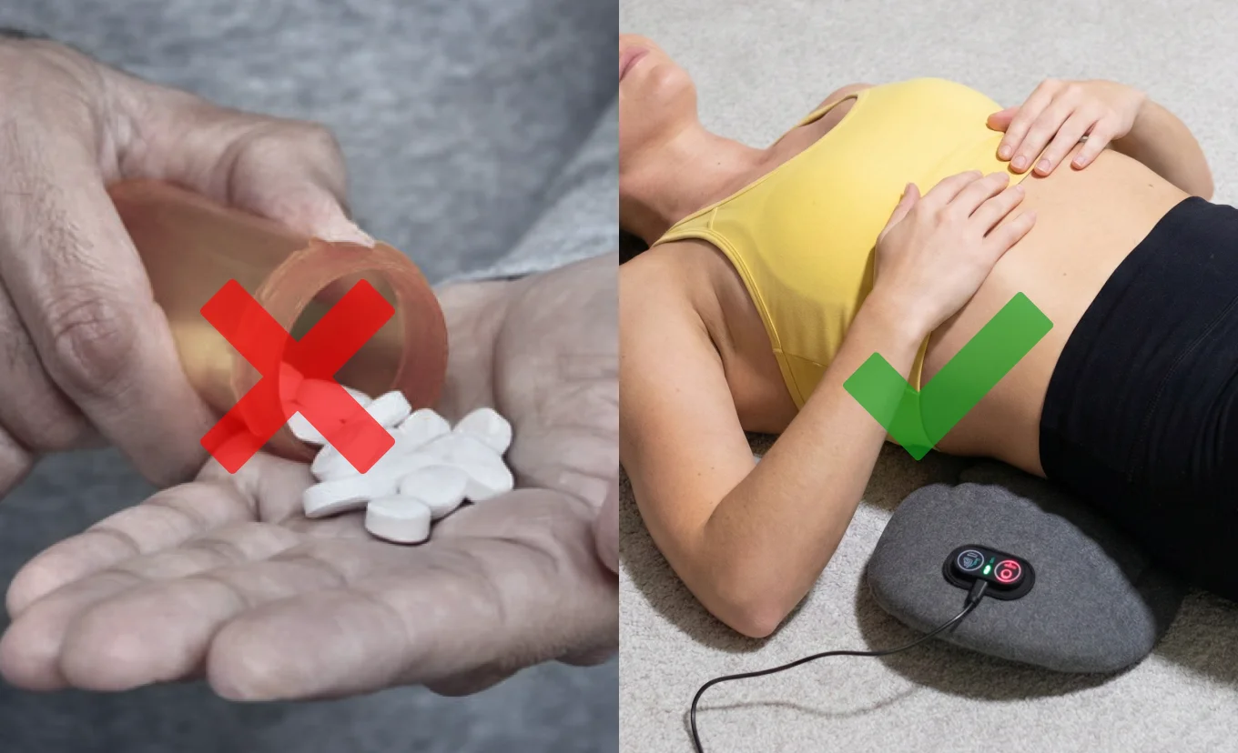 Person using Back Restore at home for back pain therapy and spinal decompression relief