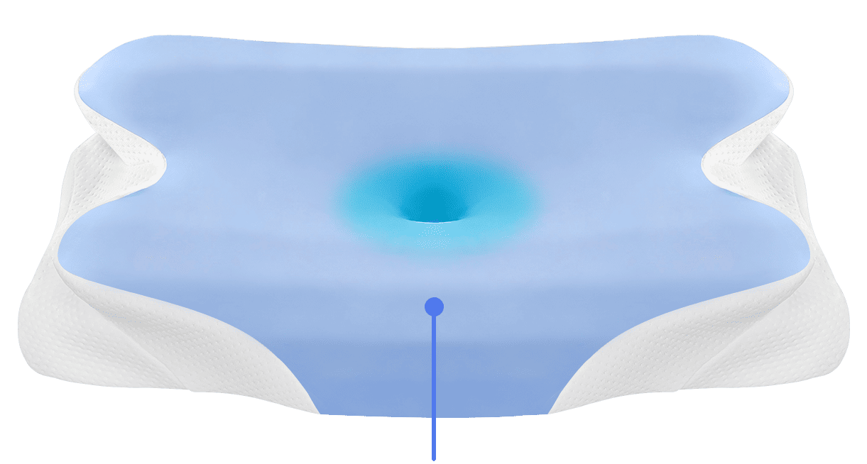 Melara Max cooling gel surface close-up showing temperature regulation technology for hot sleepers after 40