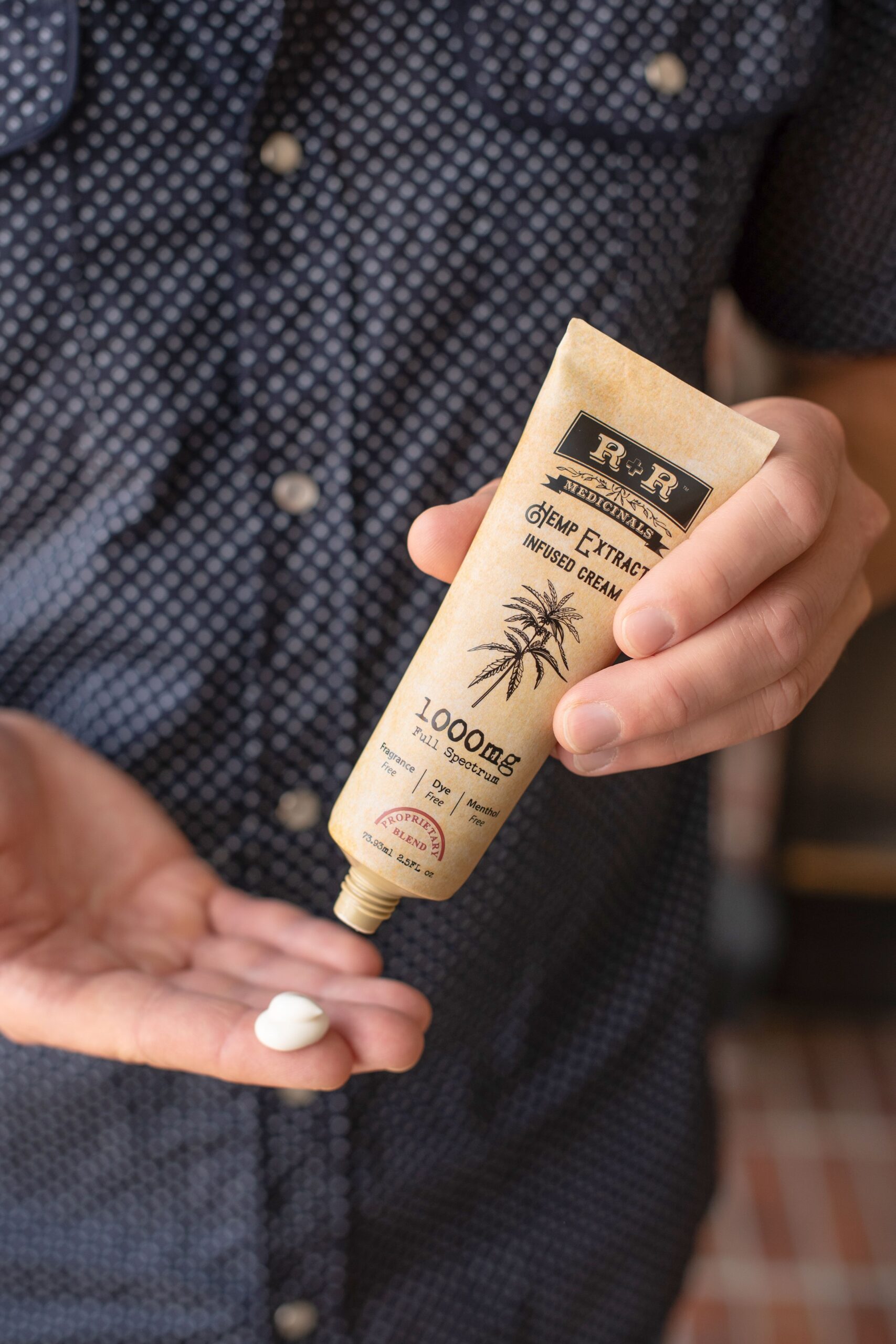 topical cream being applied to joint area for localized pain relief and anti-inflammatory support without pills
