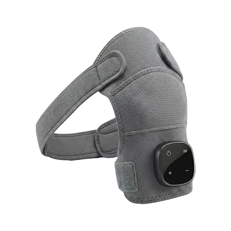 Hewelth ReliefChain neck and shoulder therapy device with grey wrap and control module for at-home pain relief