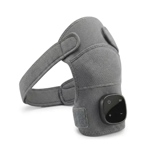 Vital Shoulder Massager seen from the side, showing the adjustable strap and the control module